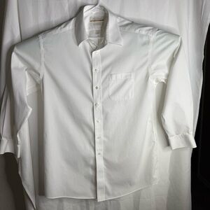 Roundtree & Yorke White Dress Shirt Classic Formal Wear